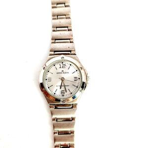 Anne Klein Women's Silver Tone Link Metal Wrist Watch Y121E 6" Band New Battery